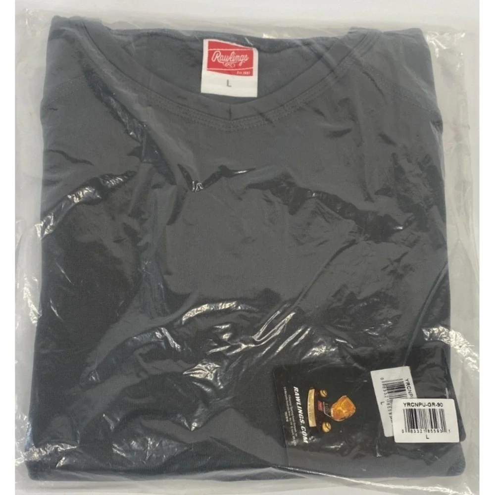 Rawlings Dugout Fleece Pullover Youth Large Grey NEW Performance Baseball Top